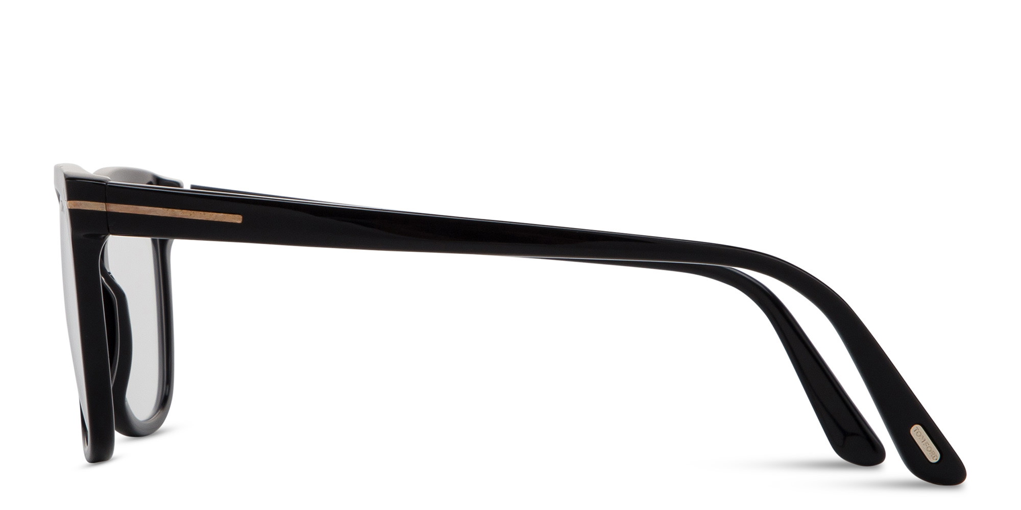 Shop TOM FORD T Logo Square Eyeglasses in Shiny Black online.