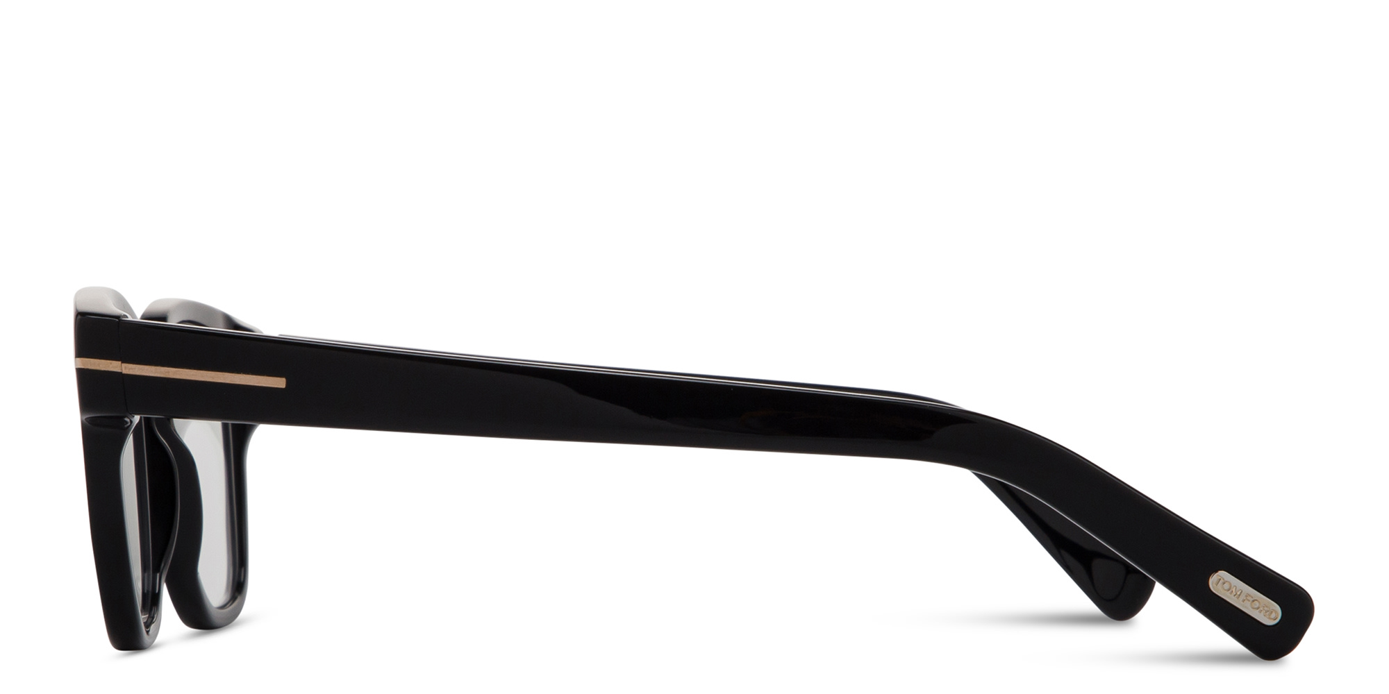 Shop TOM FORD T Logo Square Eyeglasses in Shiny Black online.