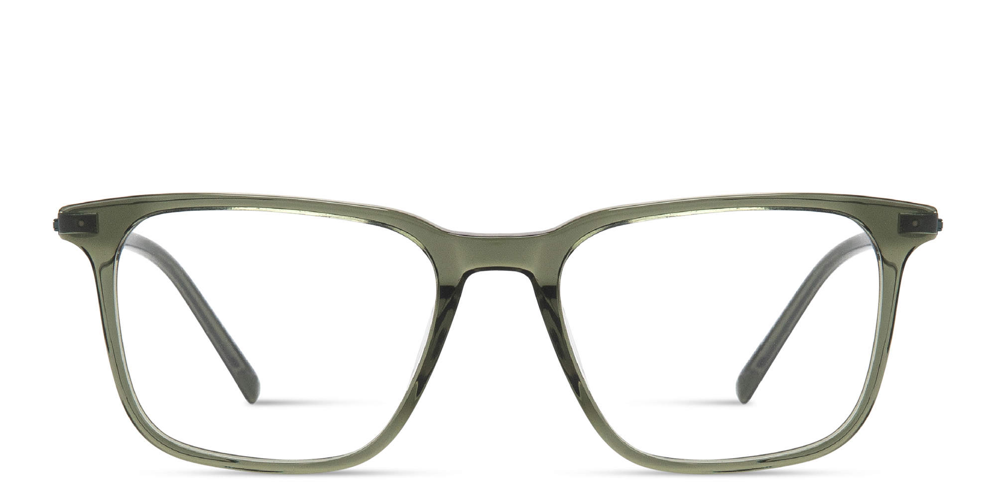 Shop MONOSTROM Rectangle Eyeglasses in Transparent Green online.