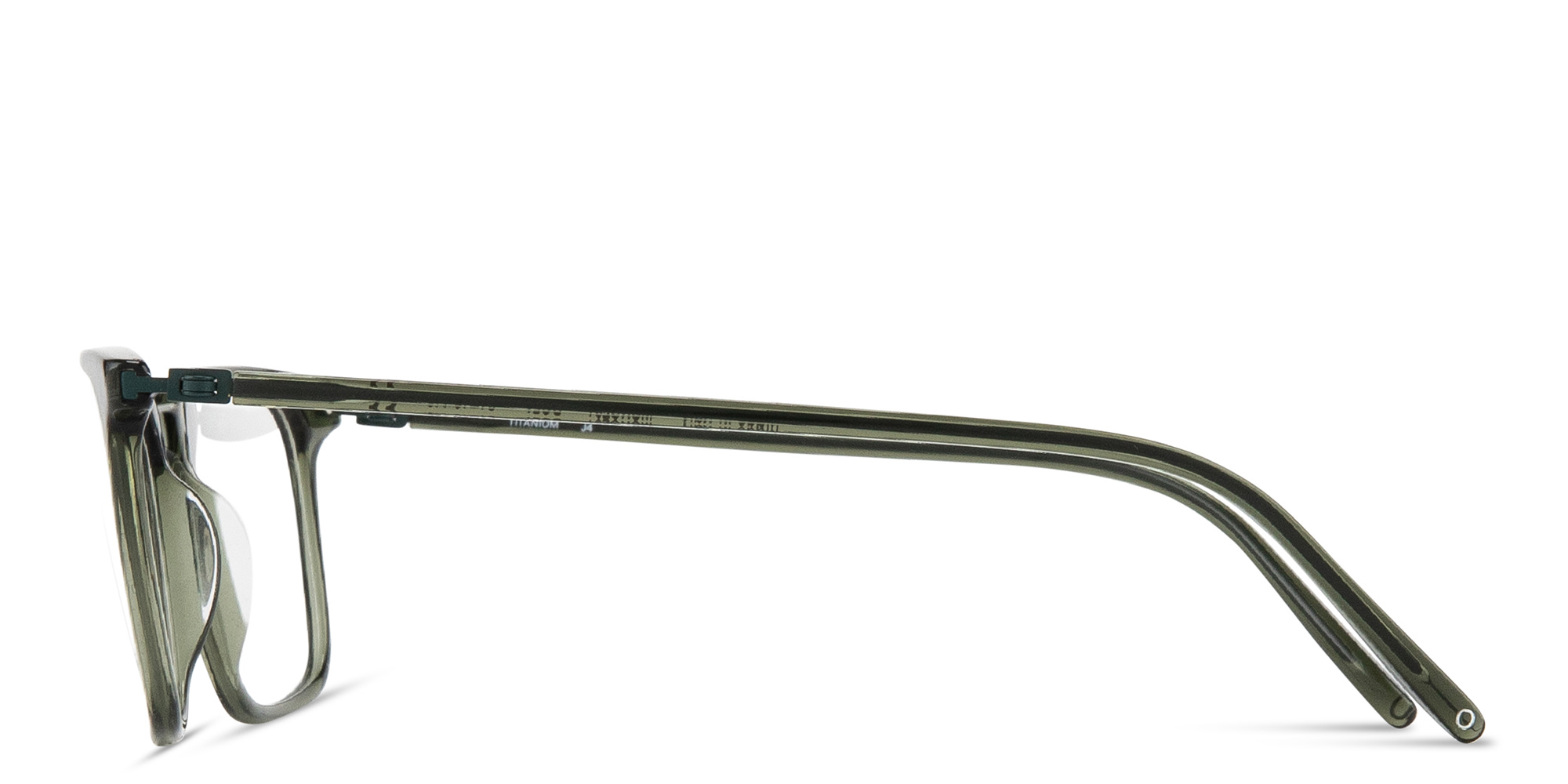 Shop MONOSTROM Rectangle Eyeglasses in Transparent Green online.