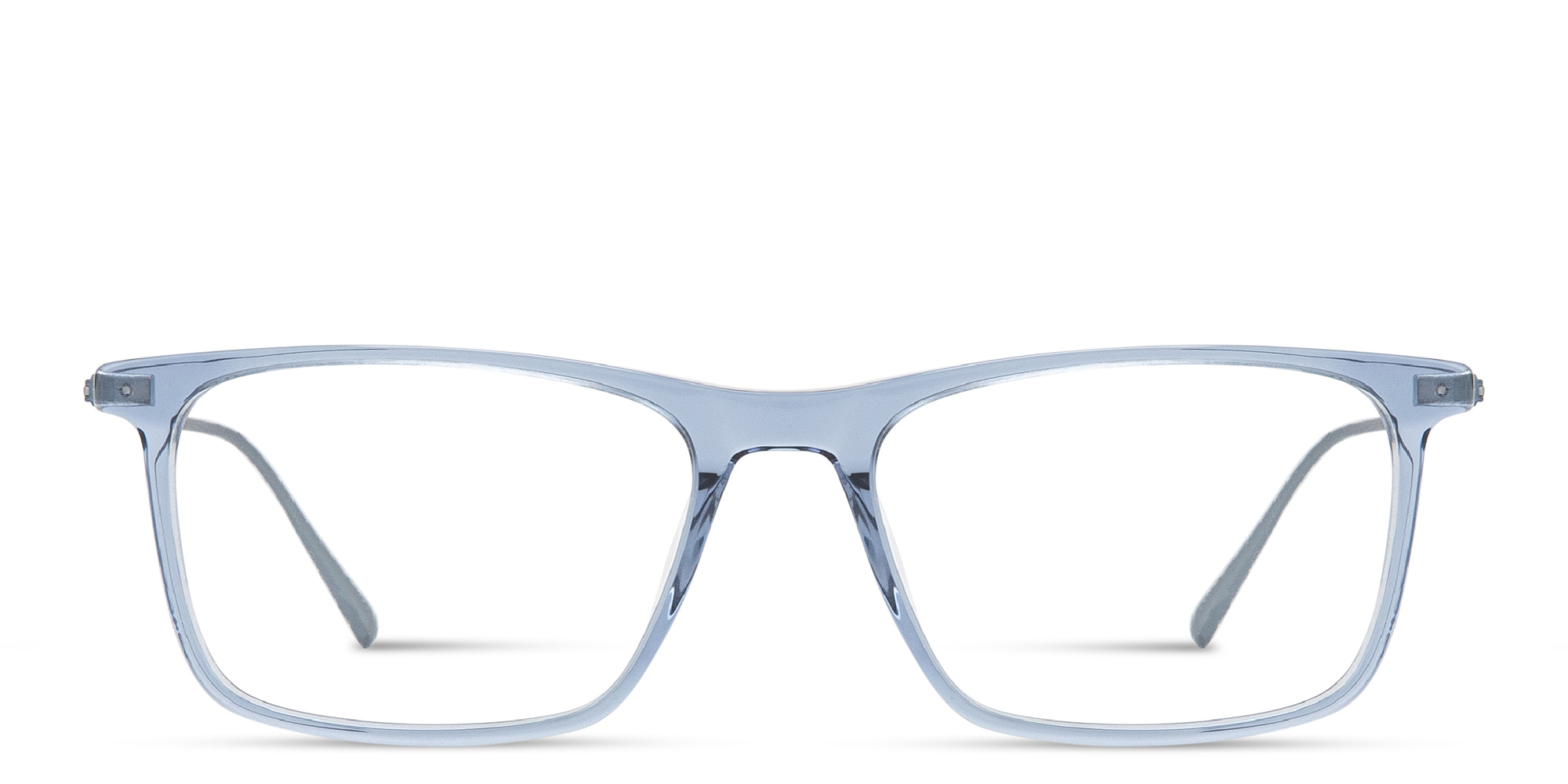 Shop MONOSTROM Rectangle Eyeglasses in Transparent Blue online.