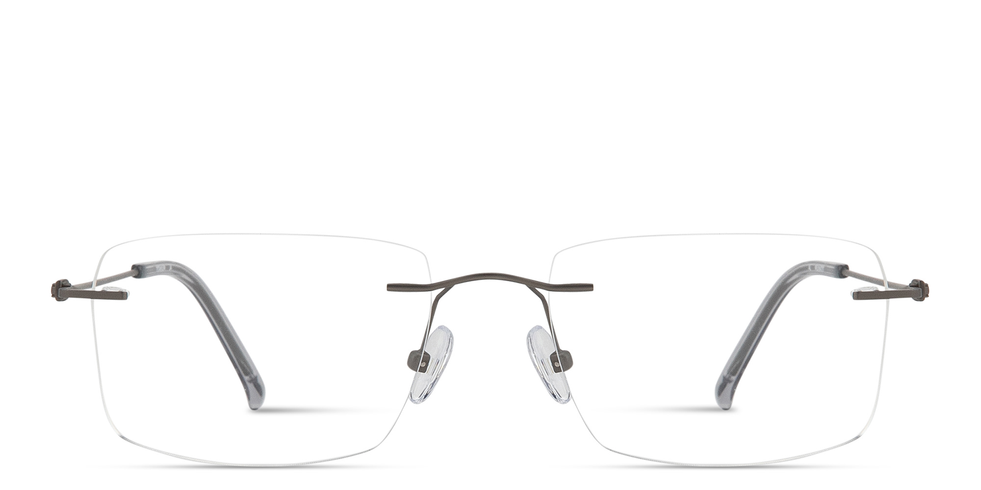 Shop MONOSTROM Wide Rimless Rectangle Eyeglasses in Gunmetal online.