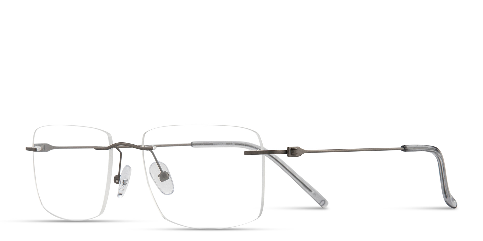 Shop MONOSTROM Wide Rimless Rectangle Eyeglasses in Gunmetal online.