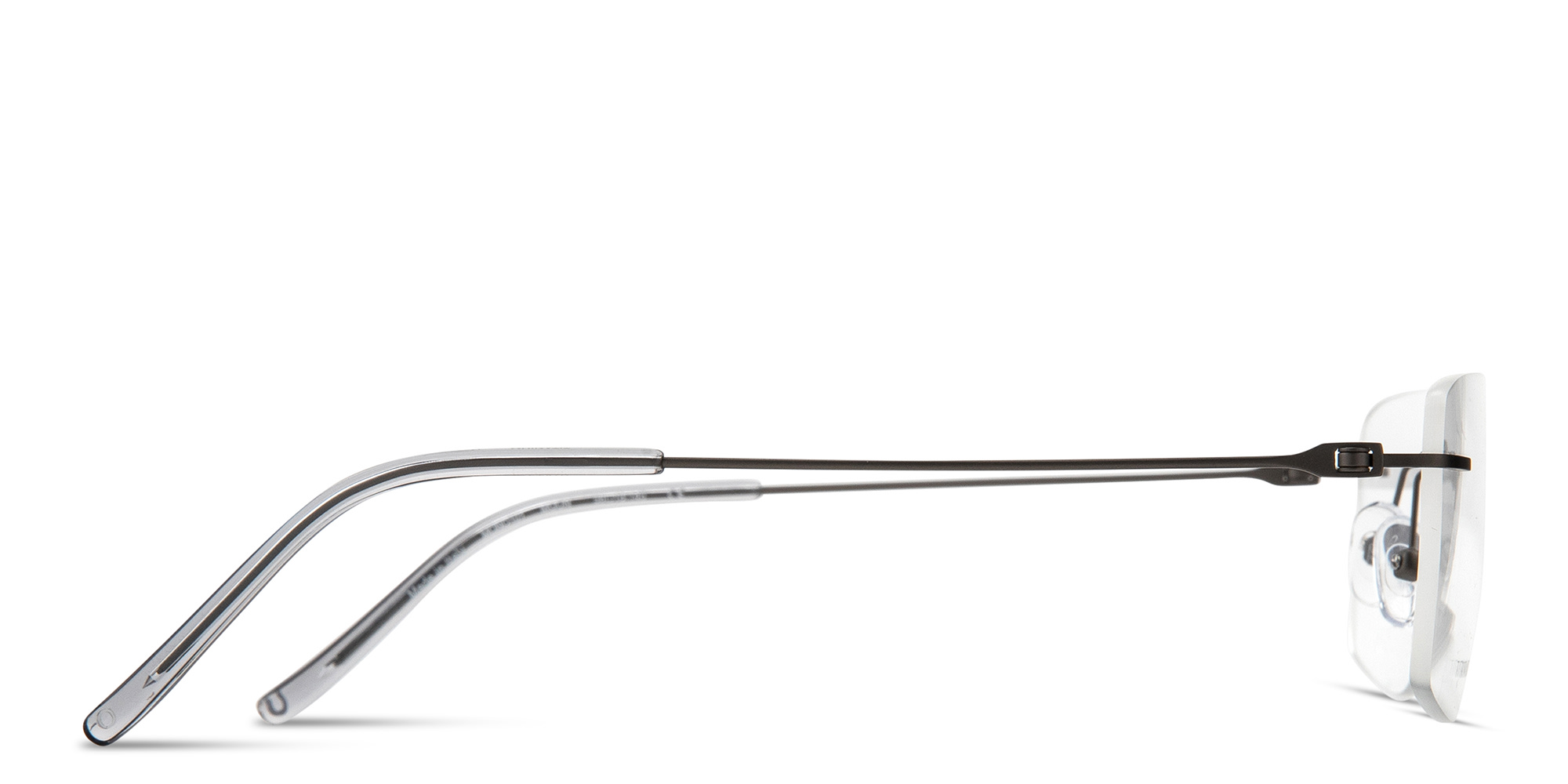 MONOSTROM Wide Rimless Rectangle Eyeglasses in Gunmetal – Product Photo 3