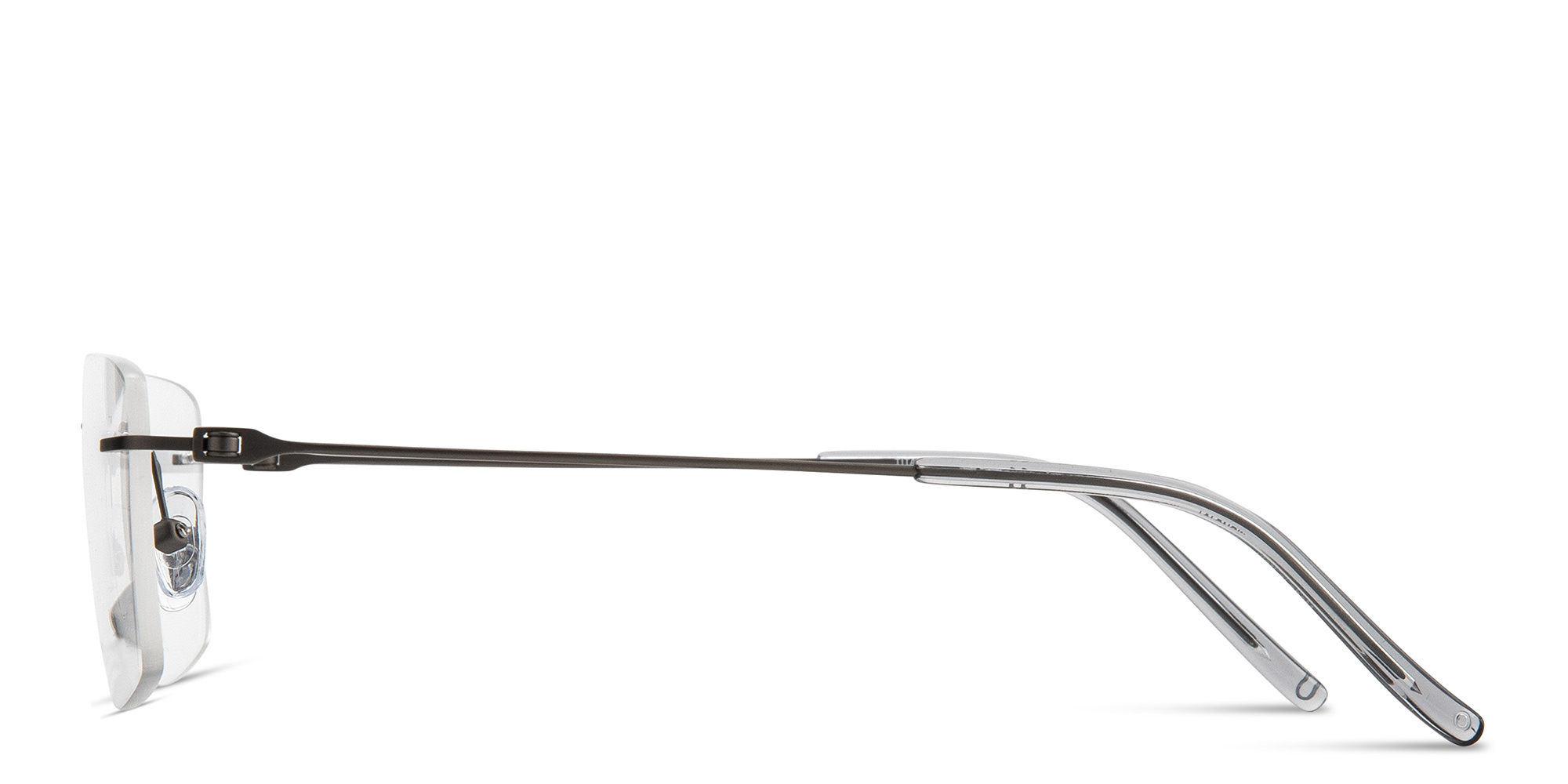 MONOSTROM Wide Rimless Rectangle Eyeglasses in Gunmetal – Product Photo 4
