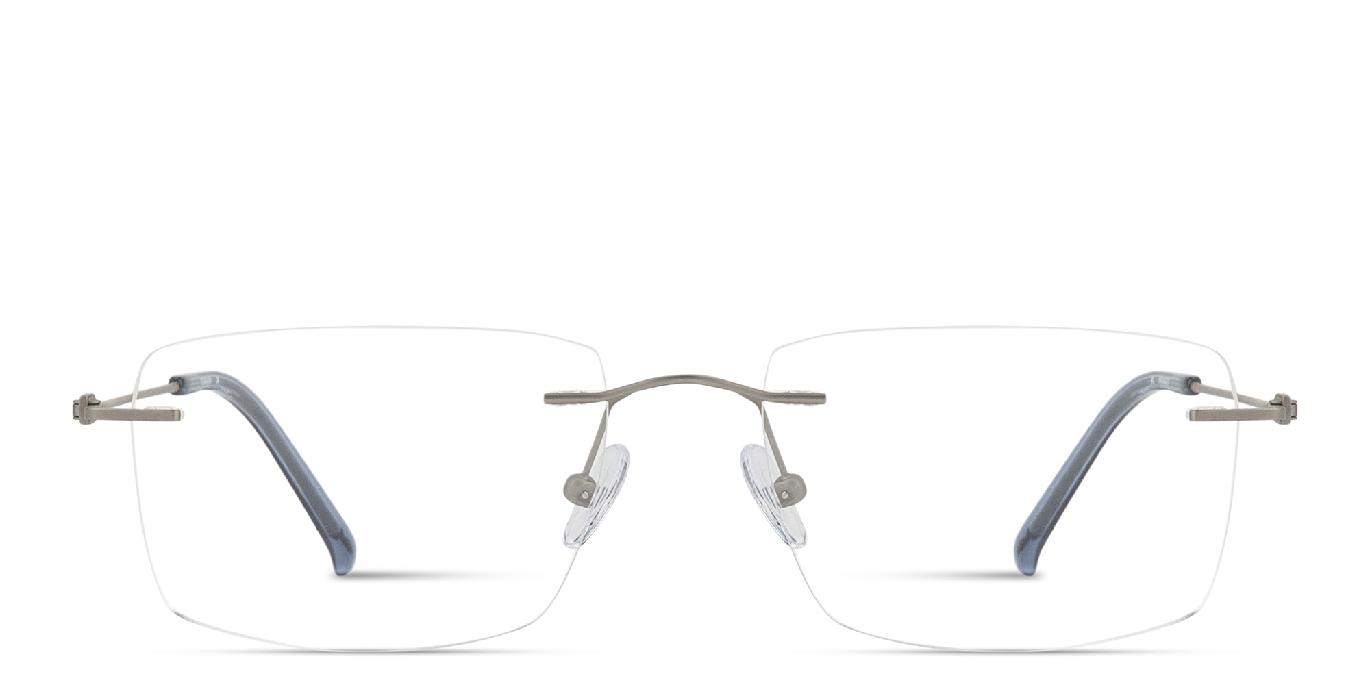 MONOSTROM Wide Rimless Rectangle Eyeglasses in Silver – Product Photo 1