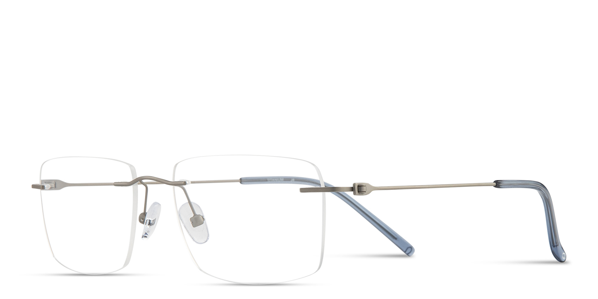 Shop MONOSTROM Wide Rimless Rectangle Eyeglasses in Silver online.