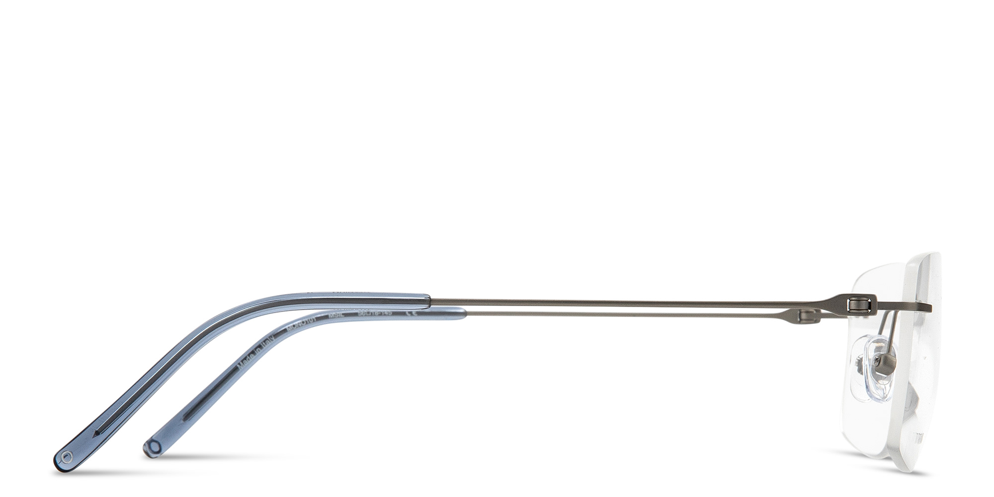 MONOSTROM Wide Rimless Rectangle Eyeglasses in Silver – Product Photo 3