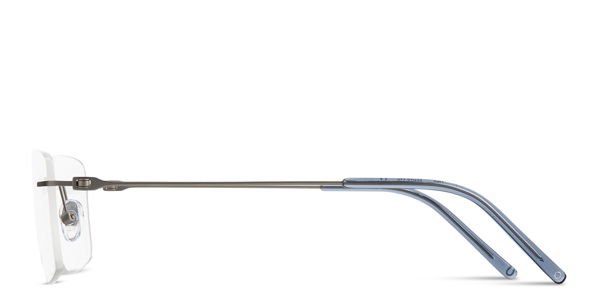 MONOSTROM Wide Rimless Rectangle Eyeglasses in Silver – Product Photo 4