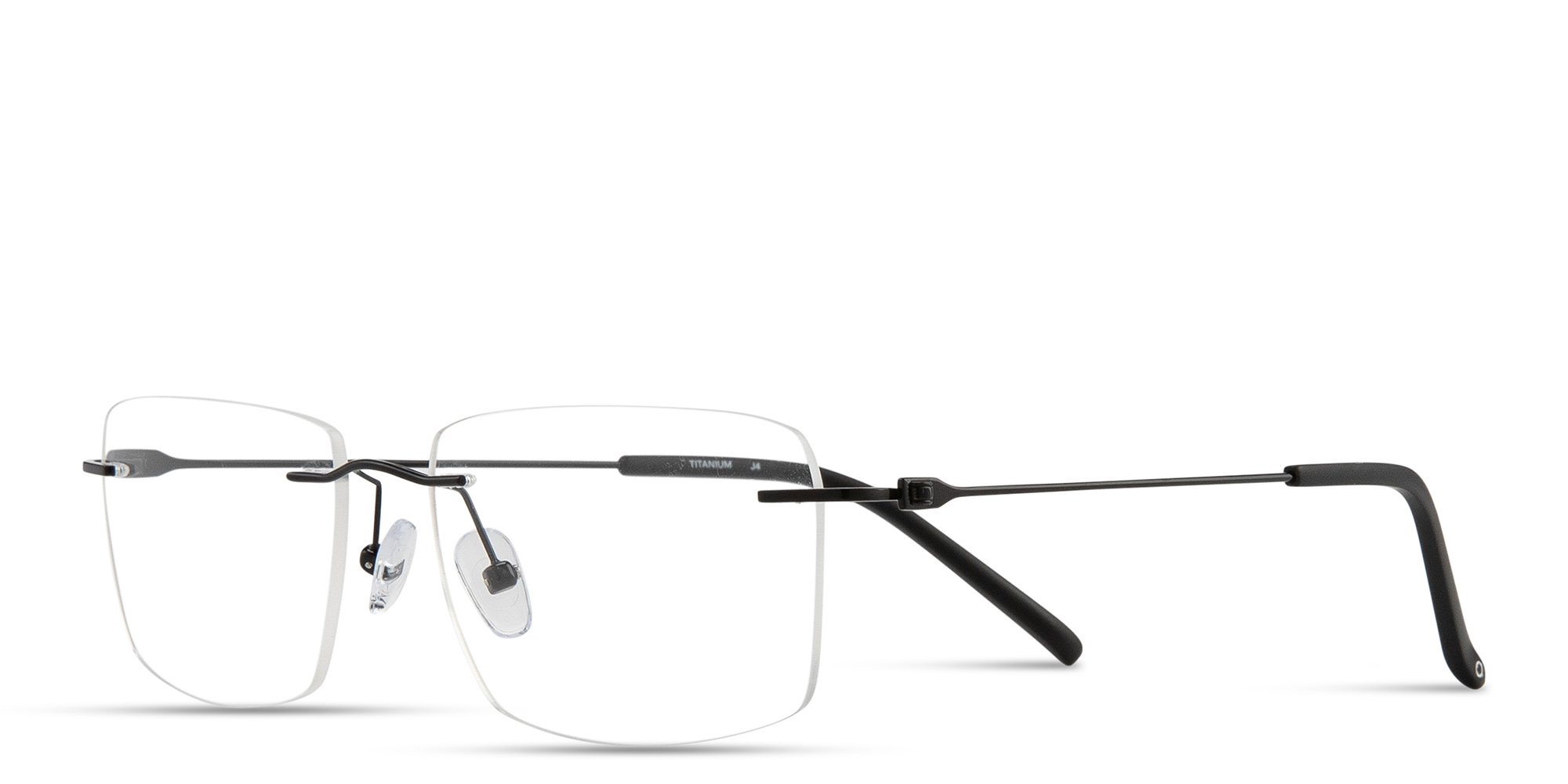 Shop MONOSTROM Wide Rimless Rectangle Eyeglasses in Black online.