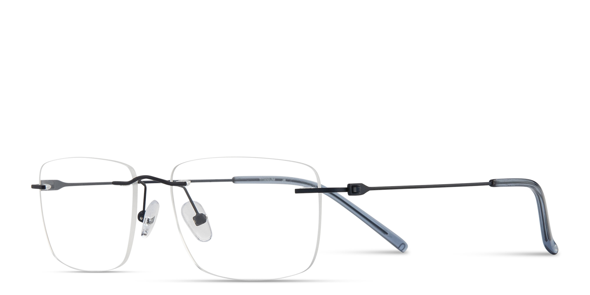 Shop MONOSTROM Rimless Rectangle Eyeglasses in Dark Blue online.