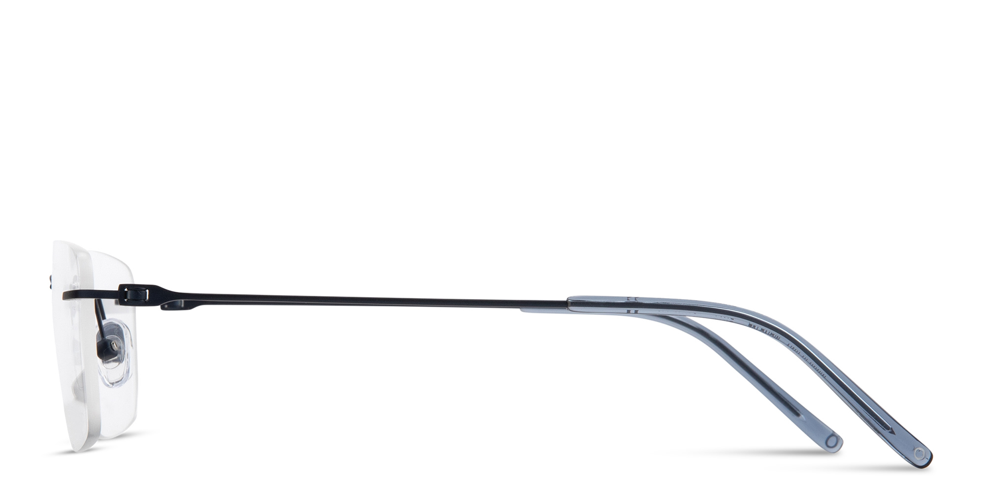 Shop MONOSTROM Rimless Rectangle Eyeglasses in Dark Blue online.