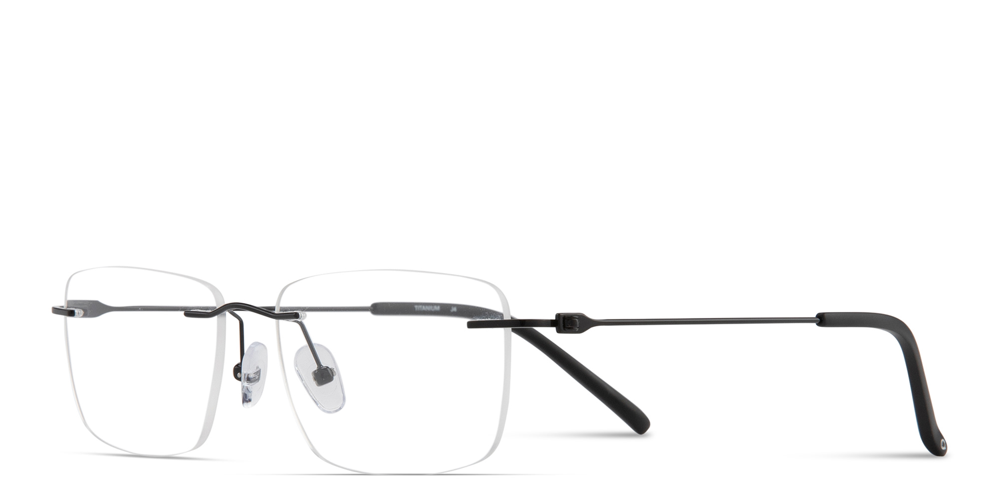 Shop MONOSTROM Rimless Rectangle Eyeglasses in Black online.