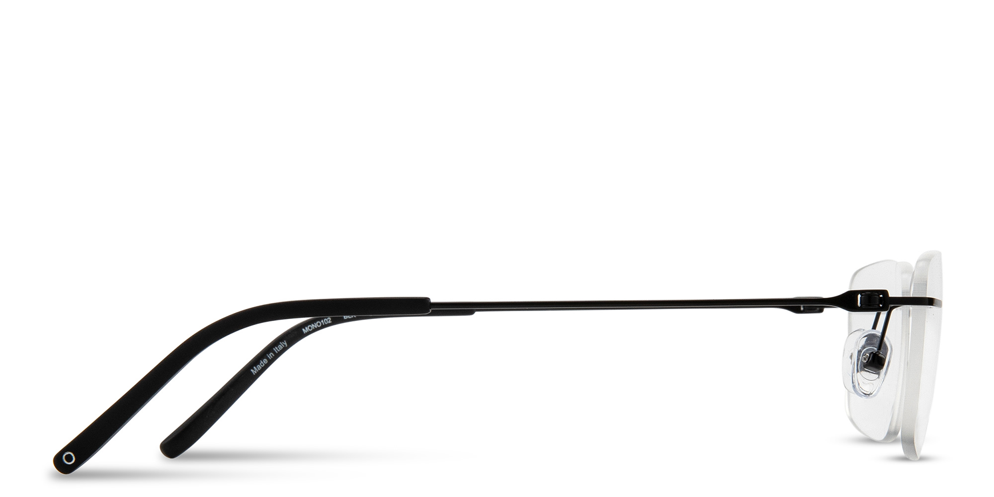 Shop MONOSTROM Rimless Rectangle Eyeglasses in Black online.