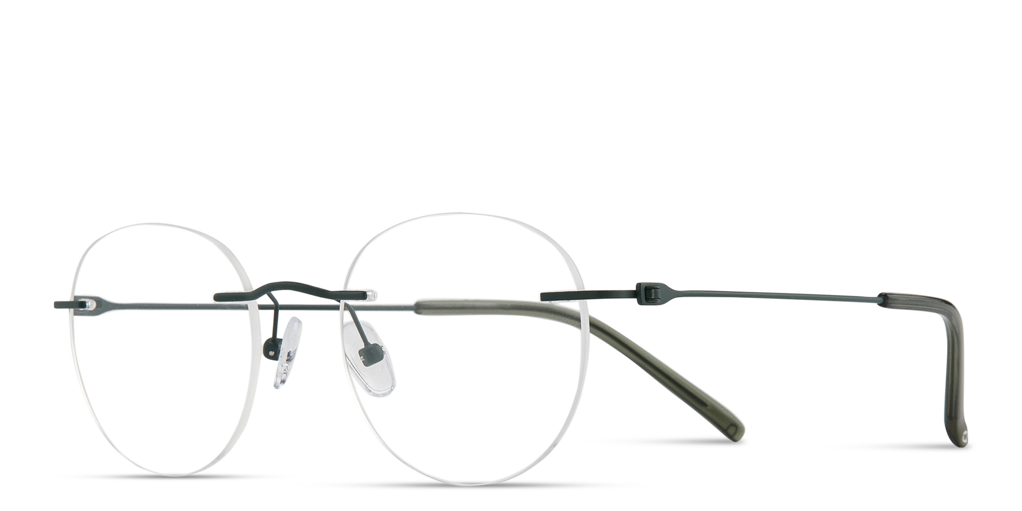 Shop MONOSTROM Rimless Panthos Eyeglasses in Dark Green online.