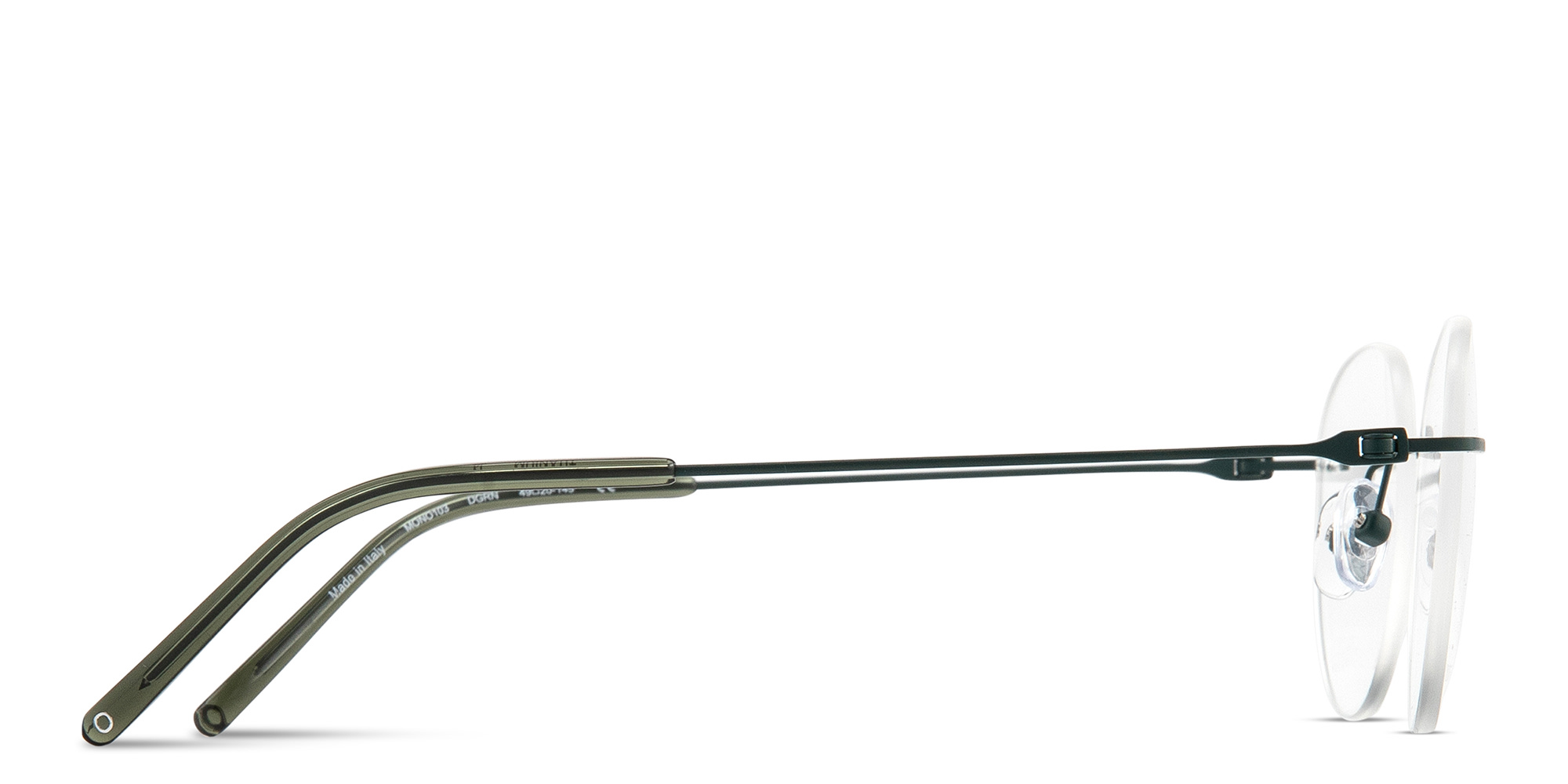 Shop MONOSTROM Rimless Panthos Eyeglasses in Dark Green online.