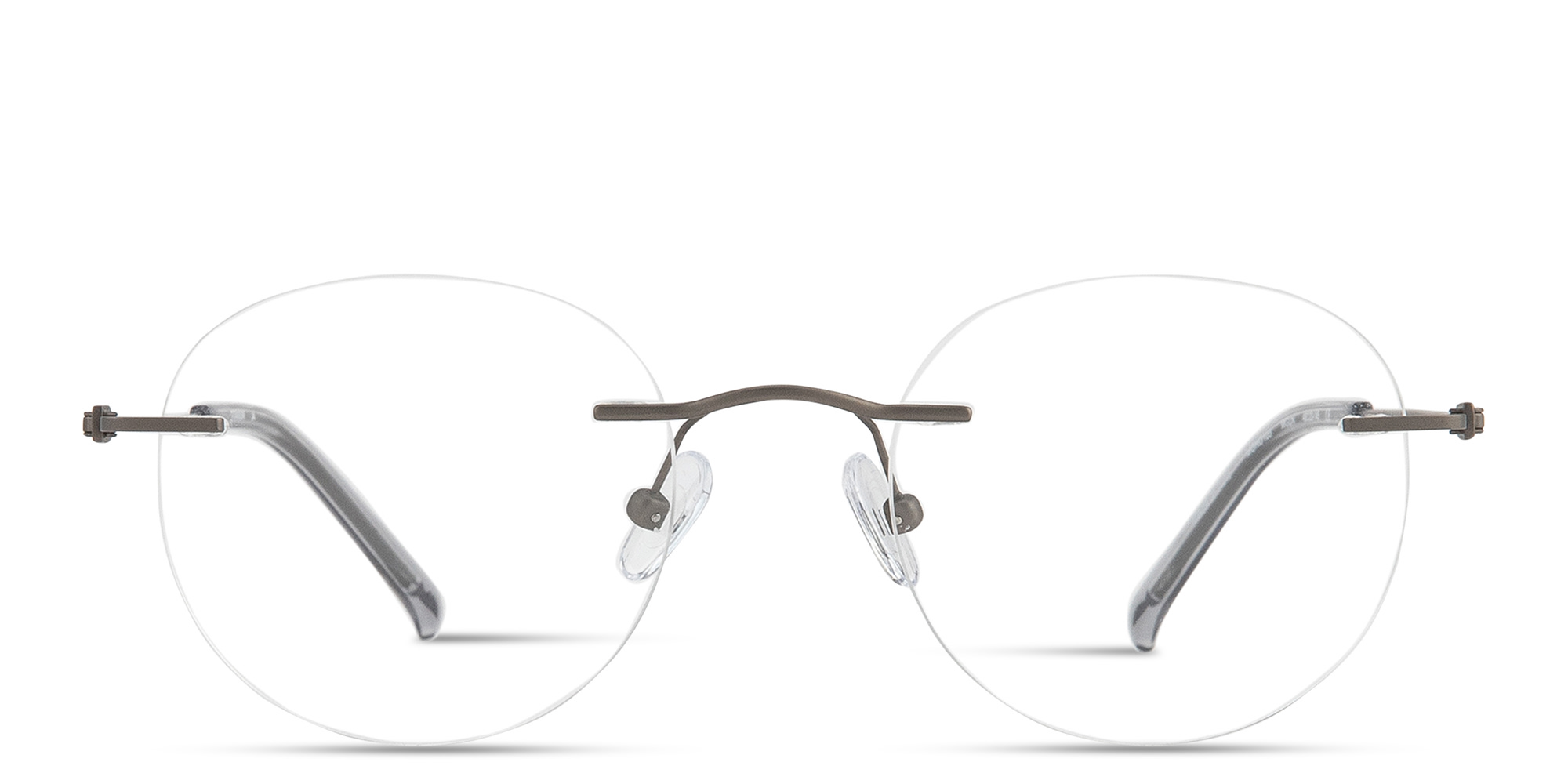 Shop MONOSTROM Rimless Panthos Eyeglasses in Gunmetal online.