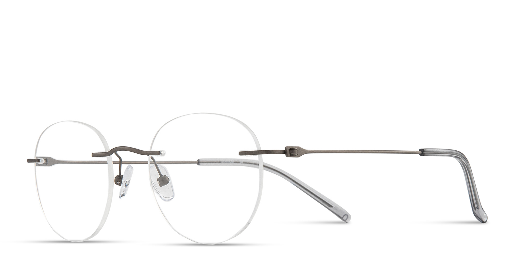 Shop MONOSTROM Rimless Panthos Eyeglasses in Gunmetal online.