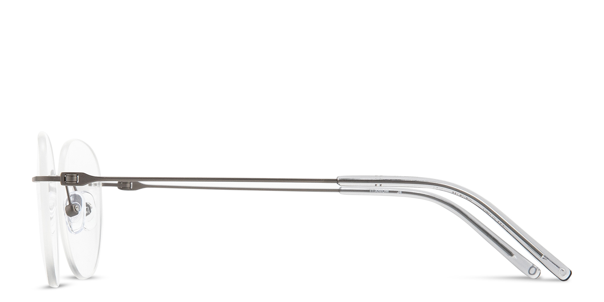 Shop MONOSTROM Rimless Panthos Eyeglasses in Gunmetal online.