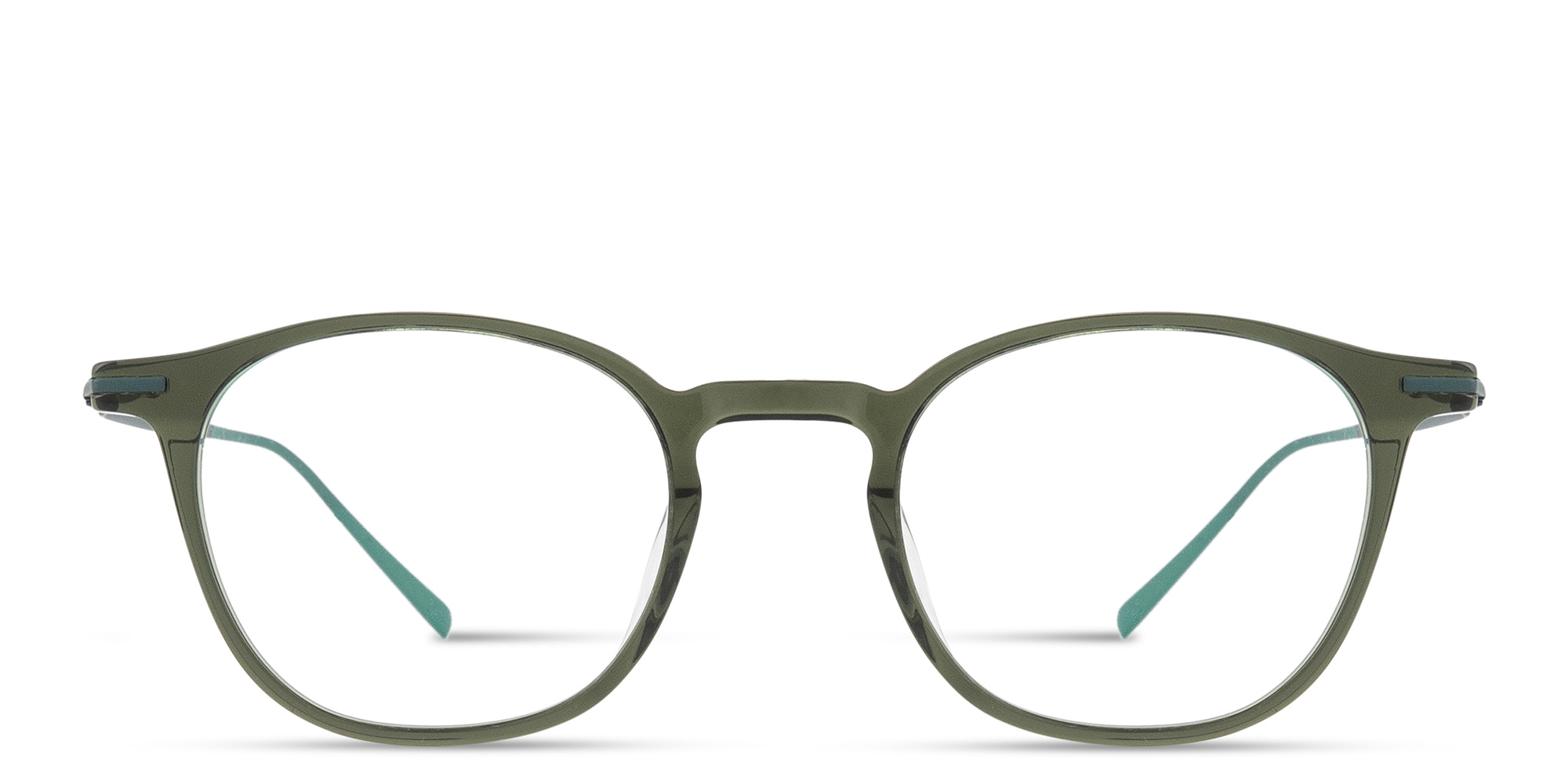 Shop MONOSTROM Panthos Eyeglasses in Transparent Green online.