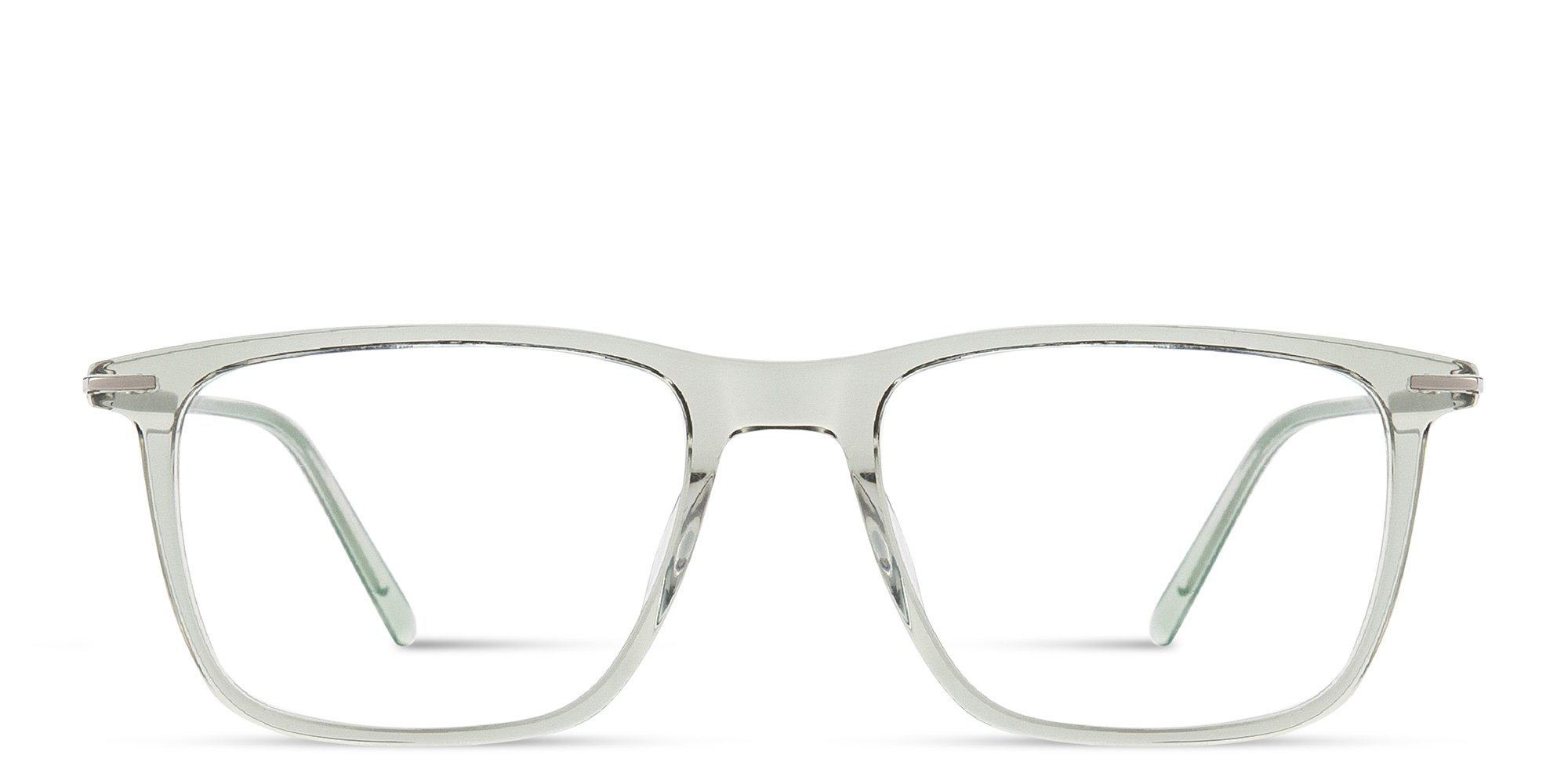 Shop MONOSTROM Wide Square Eyeglasses in Transparent Green online.