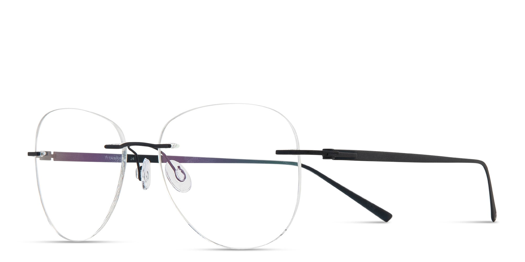 Shop MONOSTROM Rimless Wide Aviator Eyeglasses in Navy Blue online.