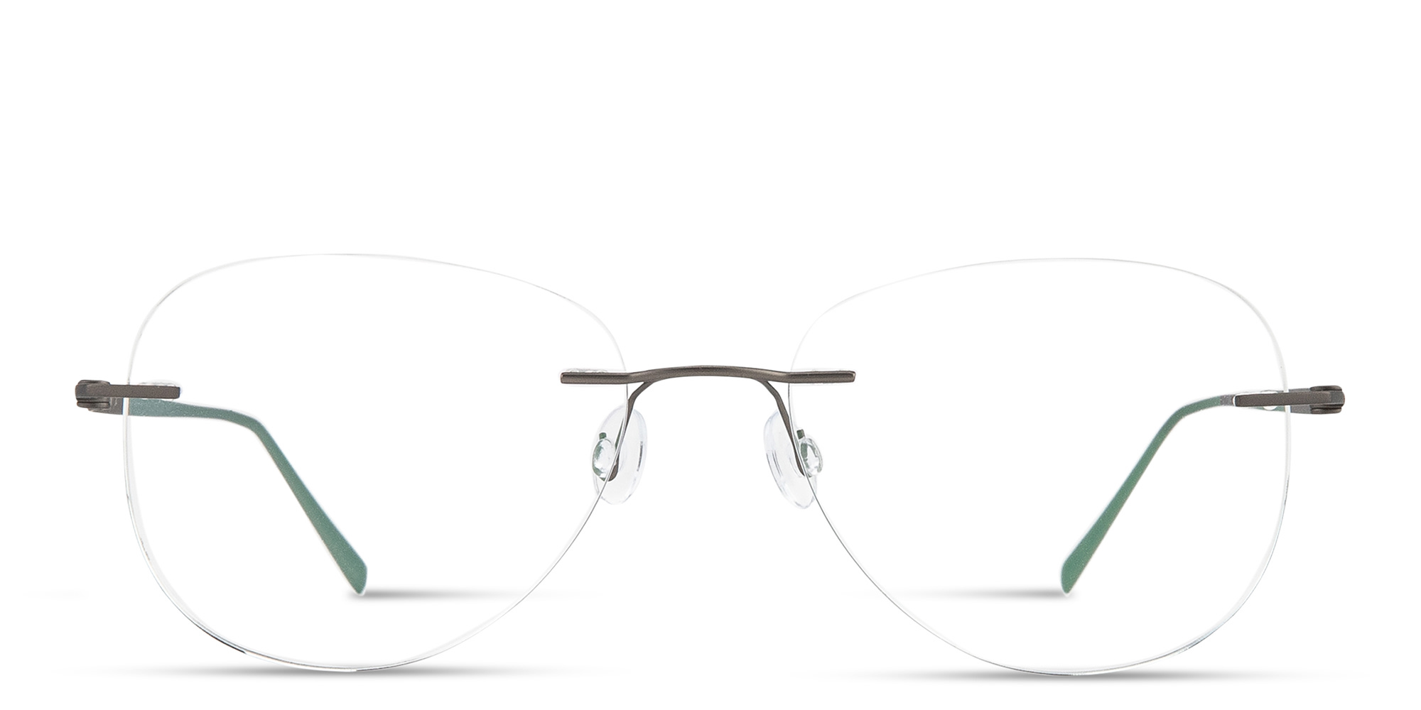 MONOSTROM Rimless Wide Aviator Eyeglasses in Gunmetal – Product Photo 1