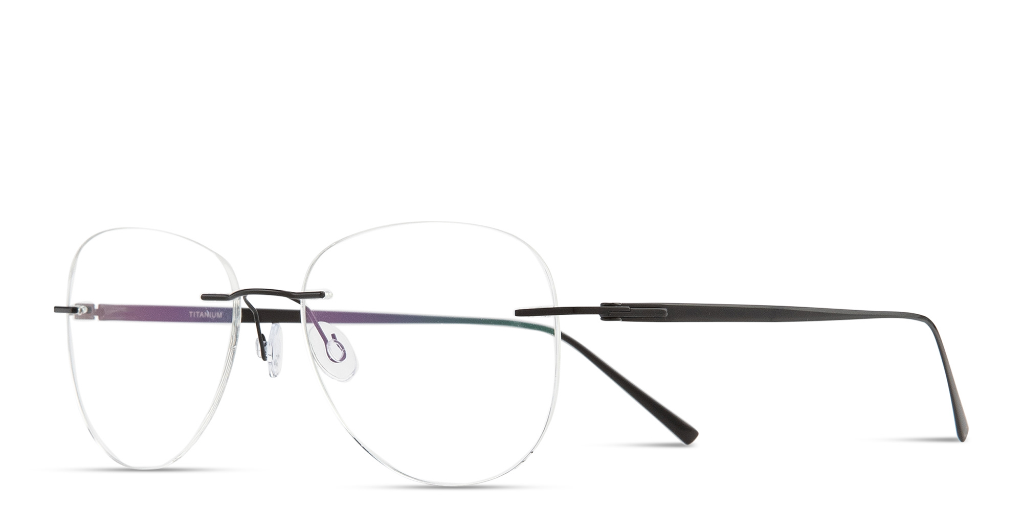 MONOSTROM Rimless Wide Aviator Eyeglasses in Black – Product Photo 2
