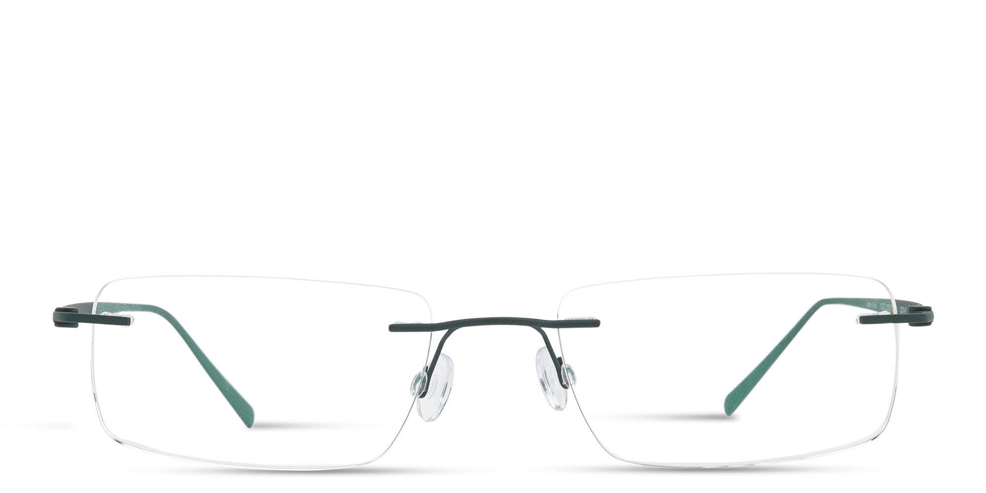Shop MONOSTROM Rimless Rectangle Eyeglasses in Green online.