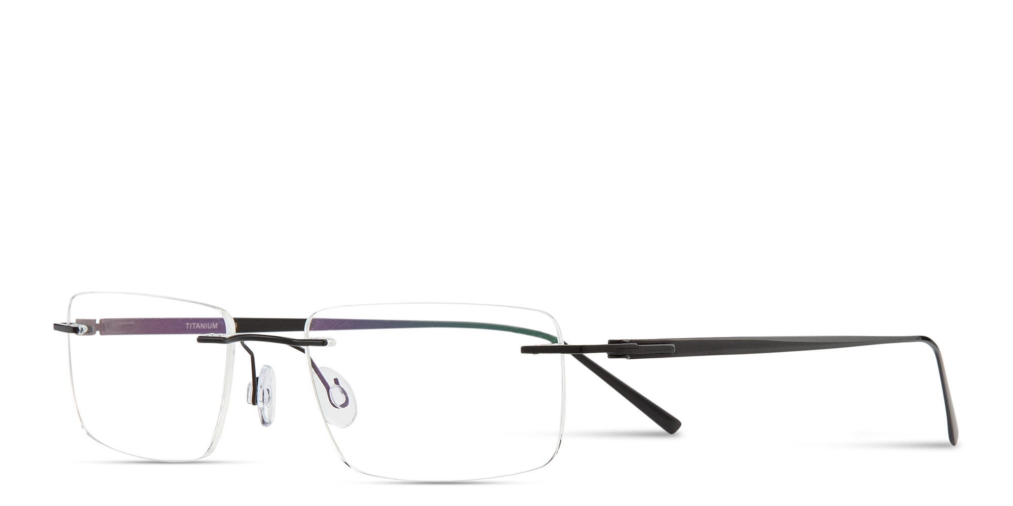 Shop MONOSTROM Rimless Rectangle Eyeglasses in Black online.