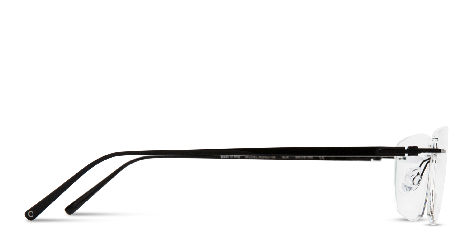 Shop MONOSTROM Rimless Wide Irregular Eyeglasses in Black online.