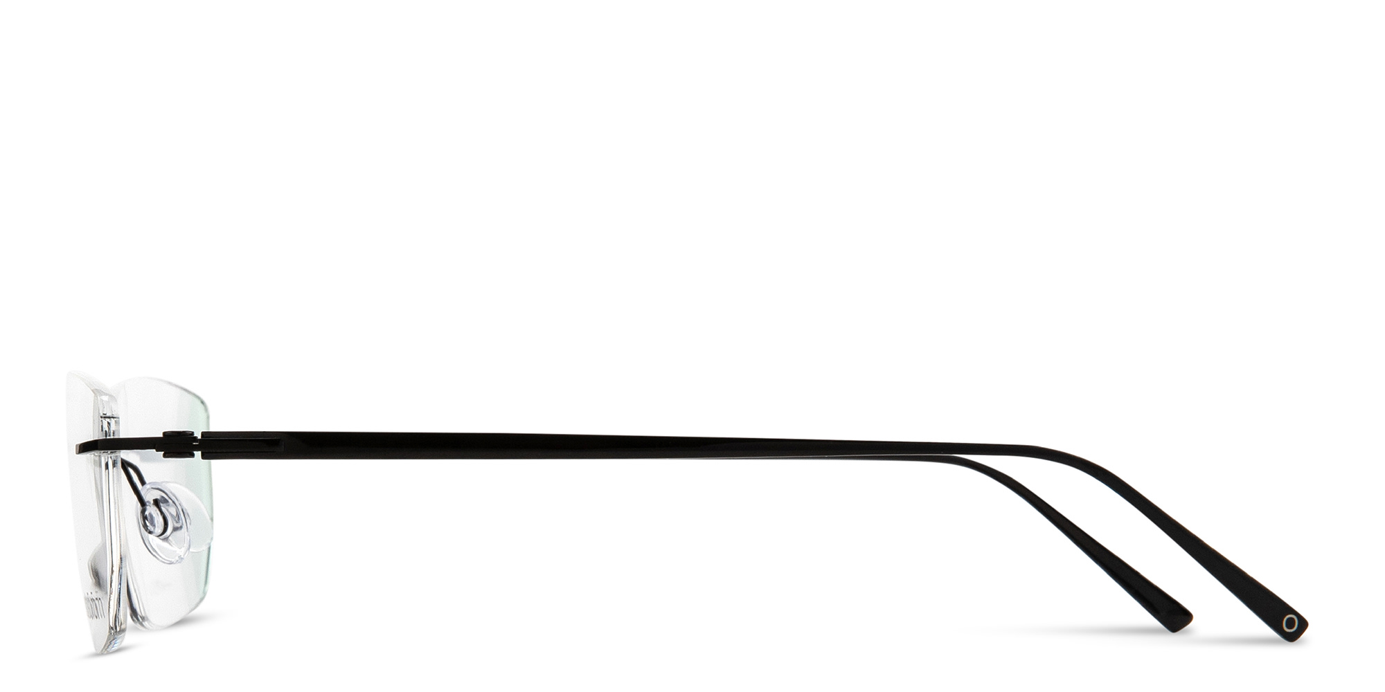 Shop MONOSTROM Rimless Wide Irregular Eyeglasses in Black online.