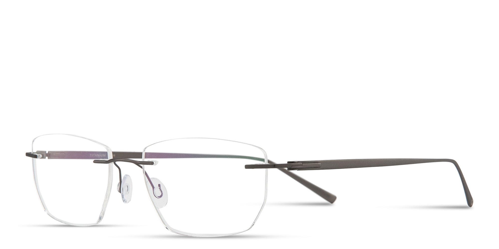 Shop MONOSTROM Rimless Wide Irregular Eyeglasses in Grey online.