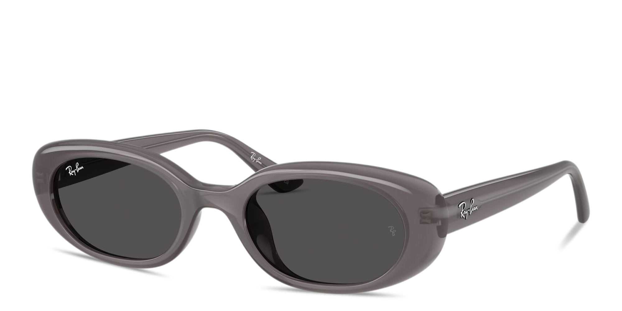 Shop Ray-Ban Bio-Based Unisex Pillow Sunglasses in Transparent Dark Grey online.