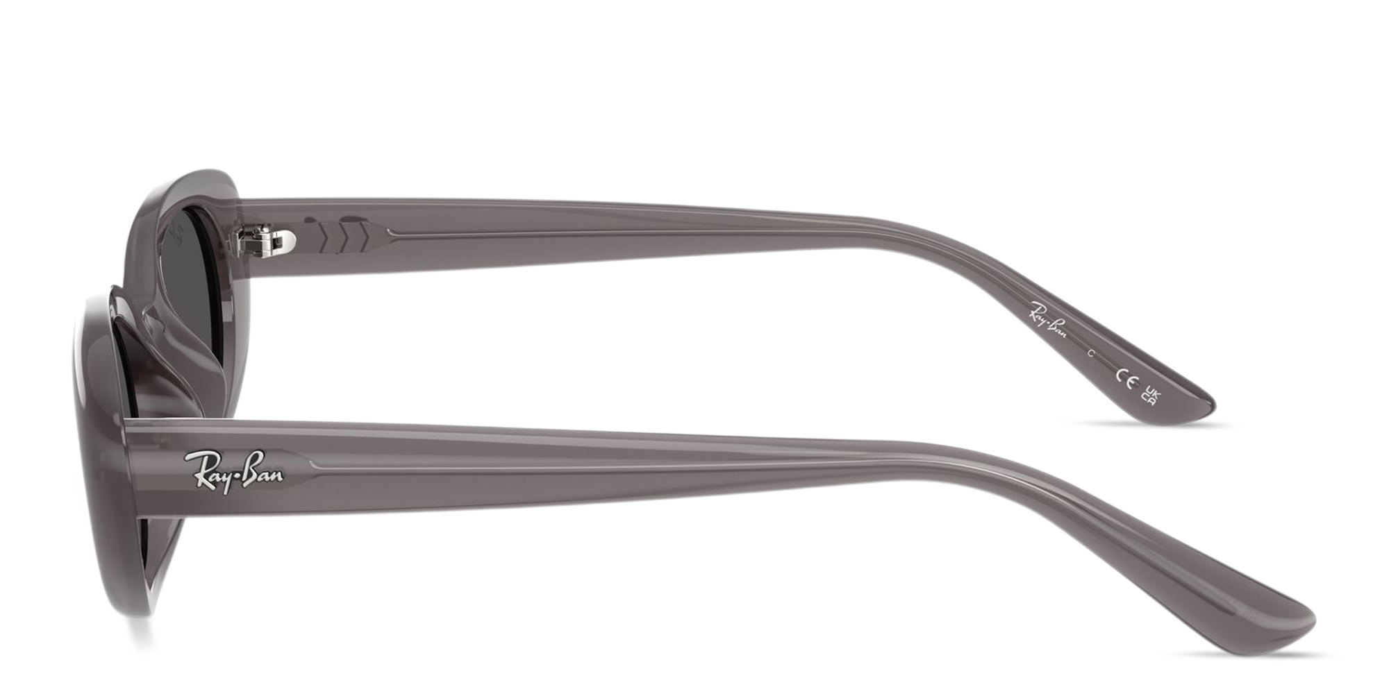 Shop Ray-Ban Bio-Based Unisex Pillow Sunglasses in Transparent Dark Grey online.