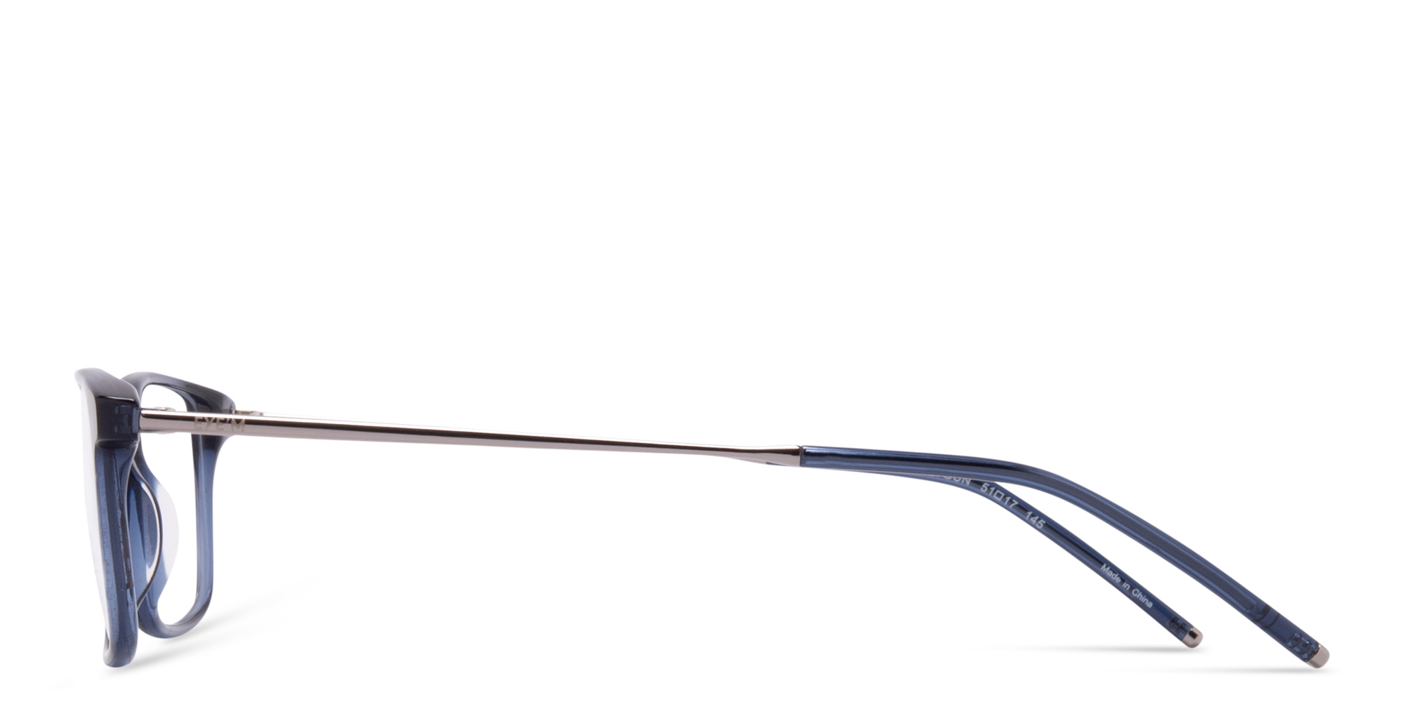 EYE'M Rectangle Eyeglasses in Transparent Navy Blue – Product Photo 4