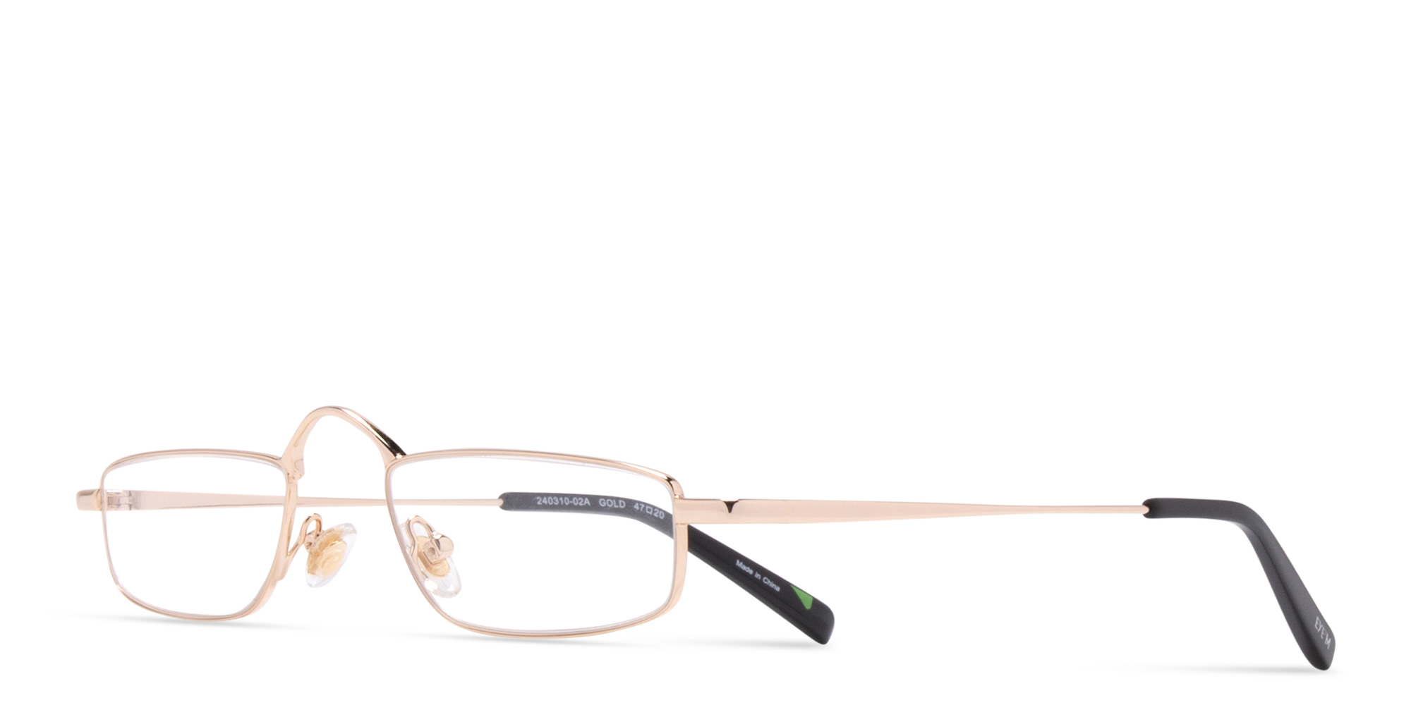 EYE'M Rectangle Eyeglasses in Gold – Product Photo 2