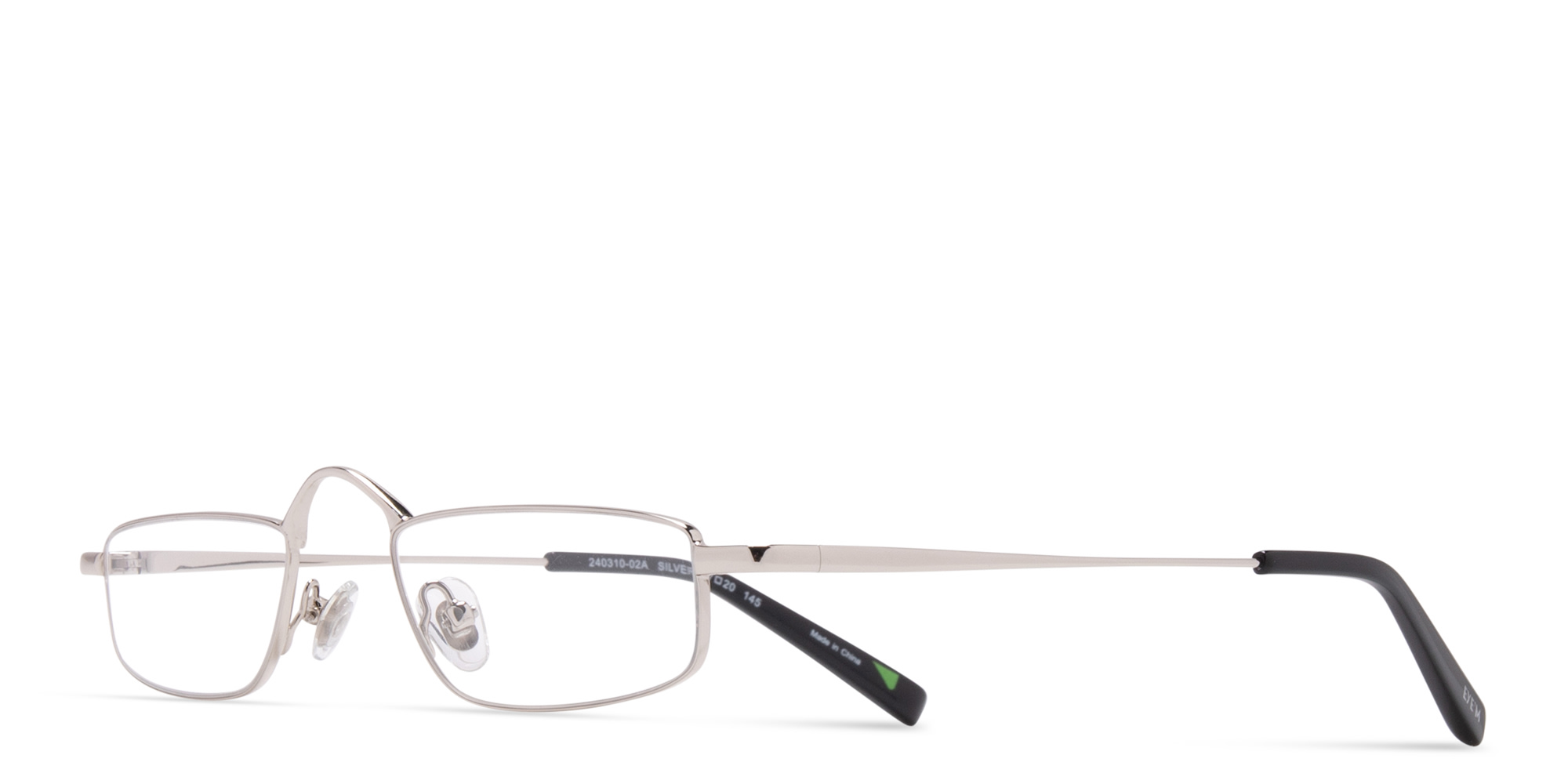Shop EYE'M Rectangle Eyeglasses in Silver online.
