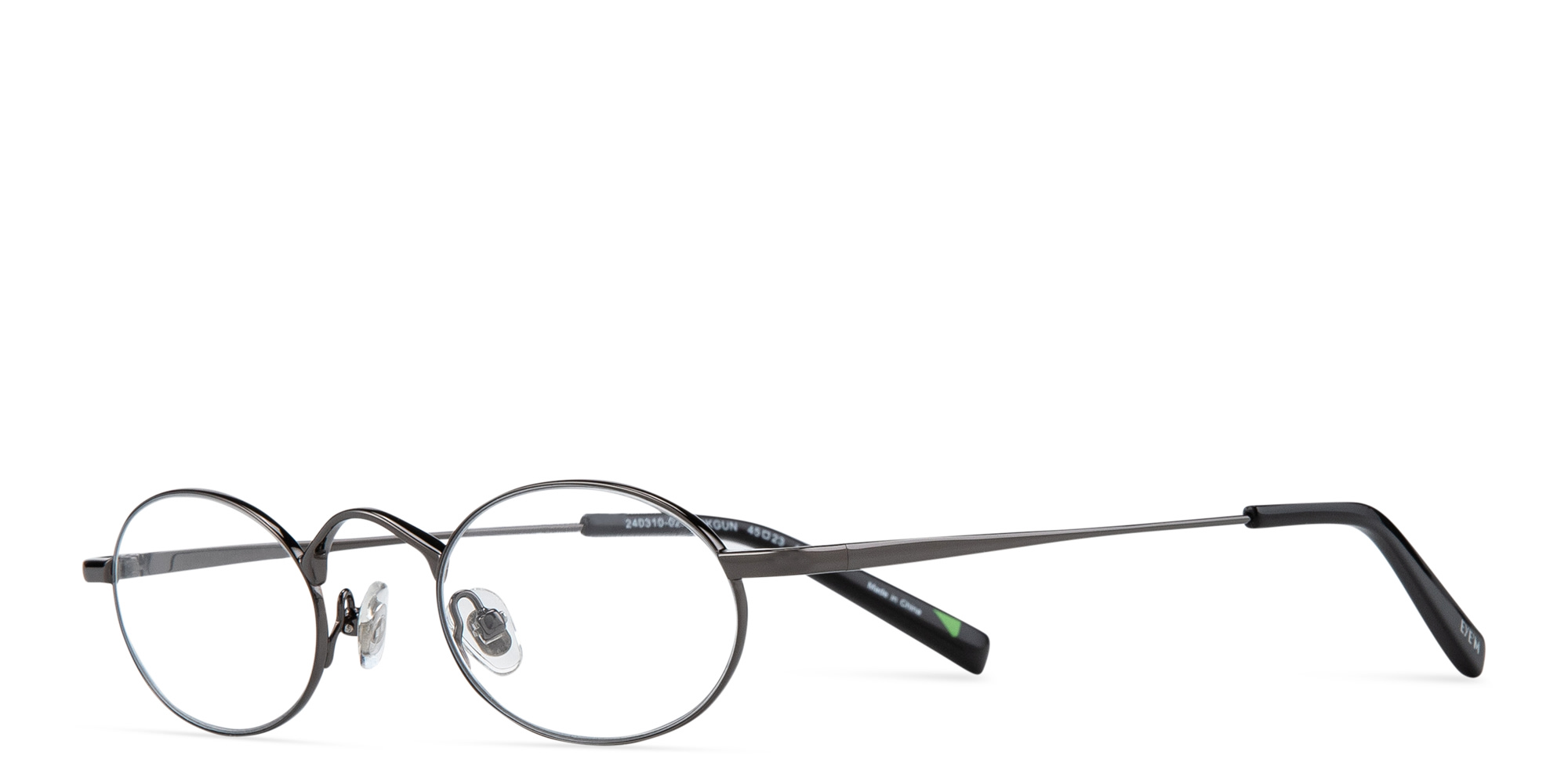 Shop EYE'M Oval Eyeglasses in Dark Gunmetal online.