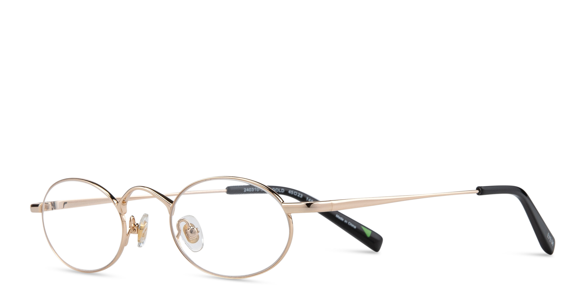 EYE'M Oval Eyeglasses in Gold – Product Photo 2