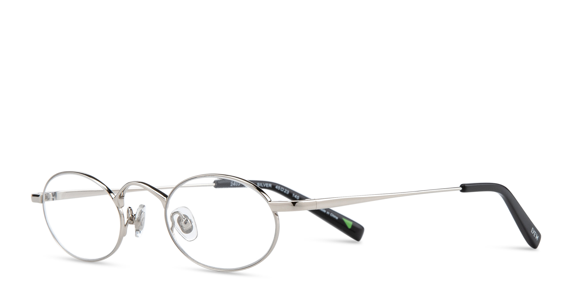 EYE'M Oval Eyeglasses in Silver – Product Photo 2