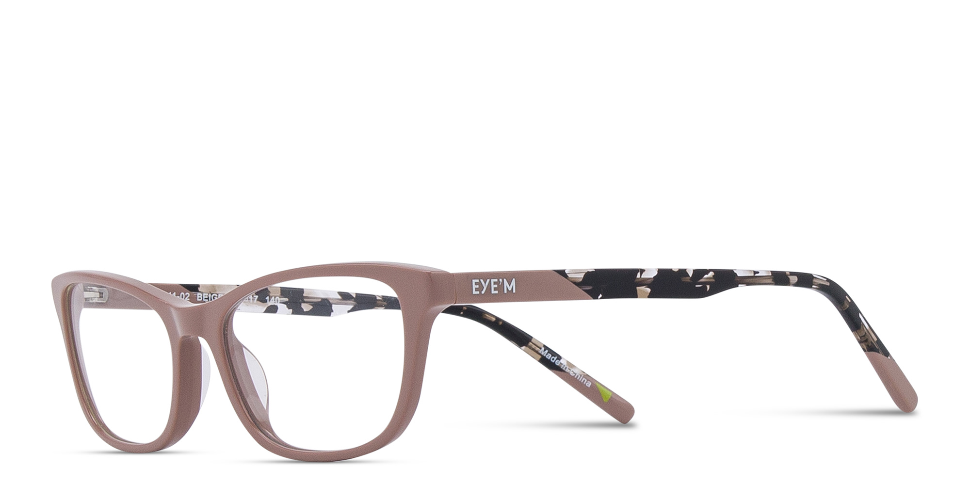 Shop EYE'M Rectangle Eyeglasses in Beige online.