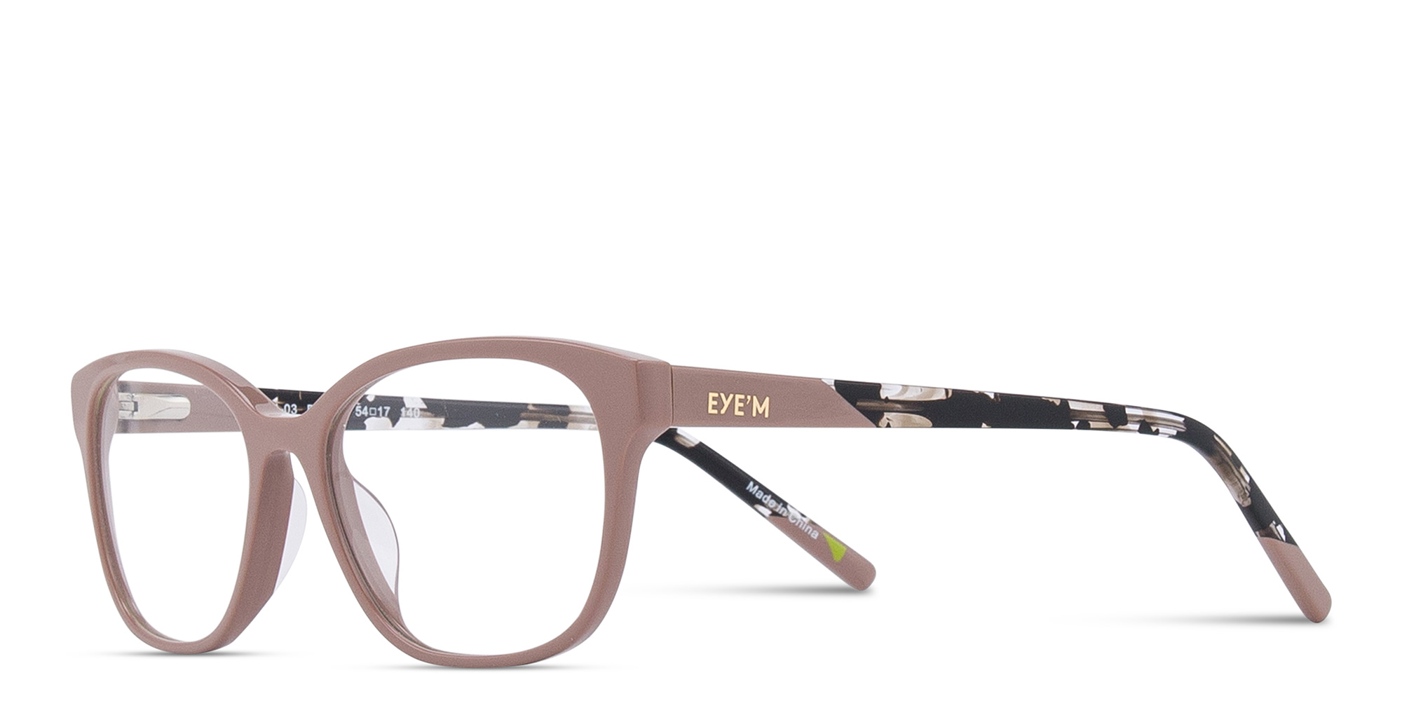Shop EYE'M Pillow Eyeglasses in Beige online.