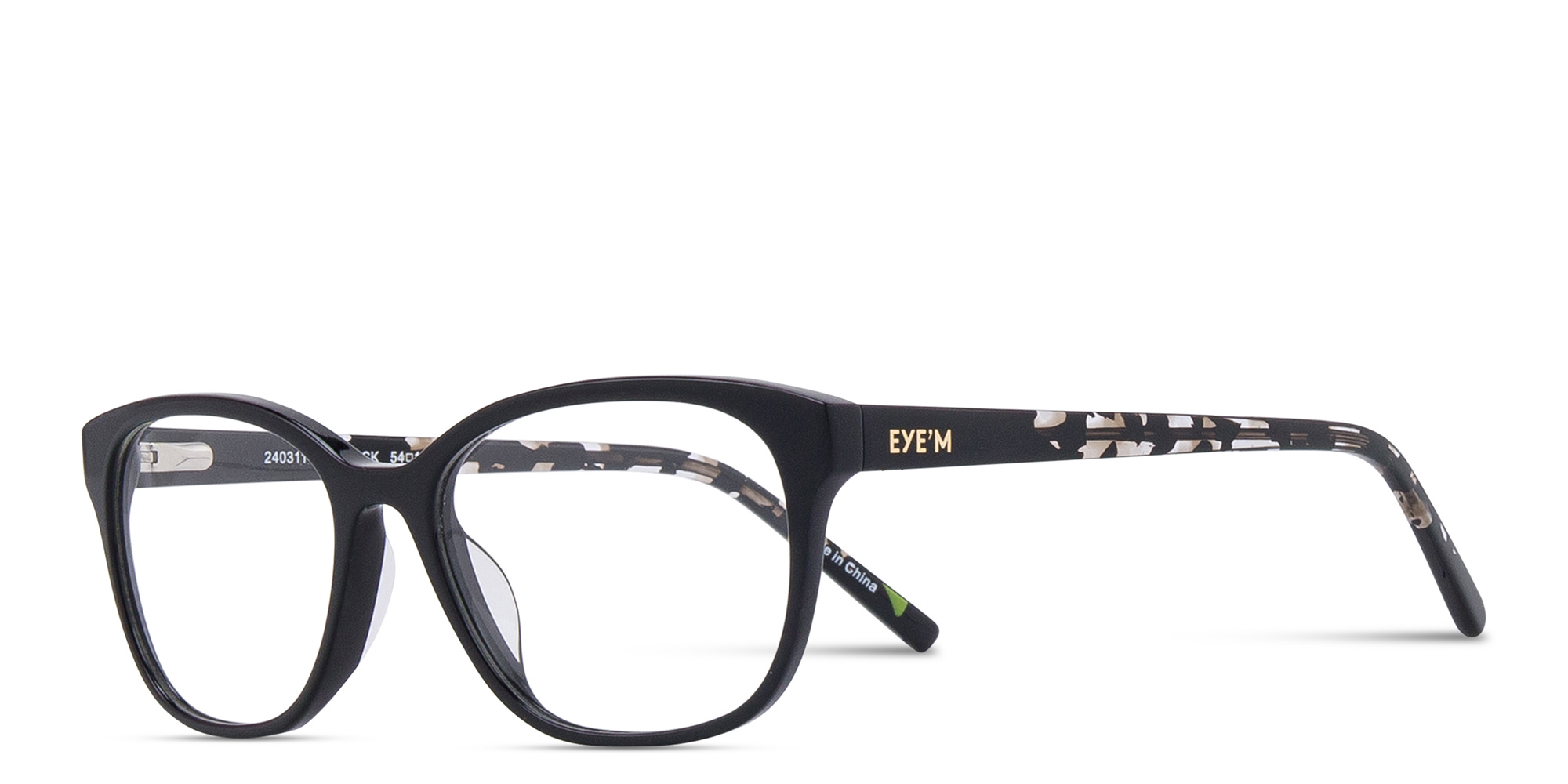 Shop EYE'M Pillow Eyeglasses in Black online.