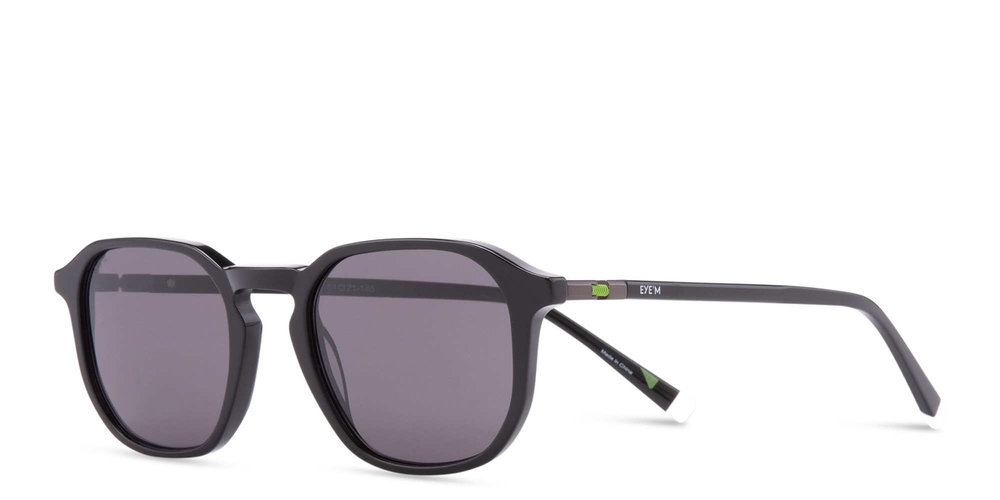 EYE'M Square Sunglasses in Black – Product Photo 2