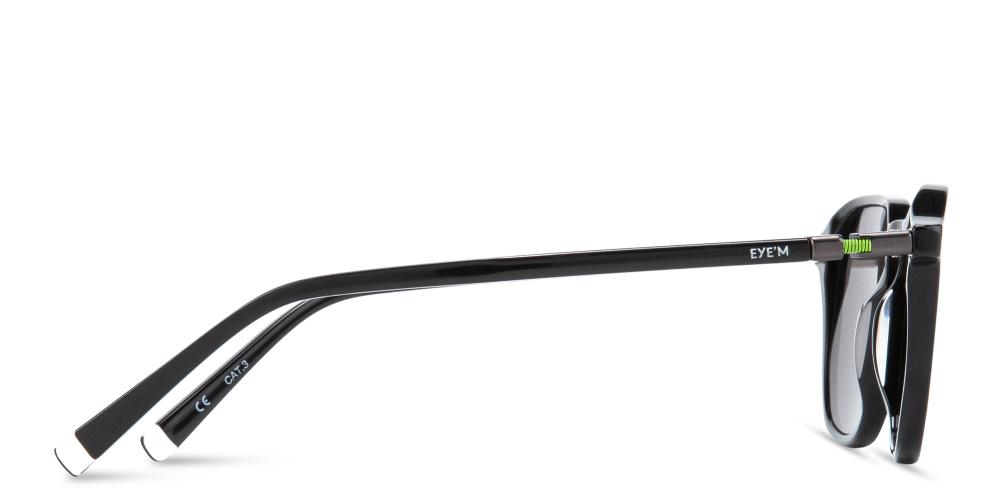 EYE'M Square Sunglasses in Black – Product Photo 3