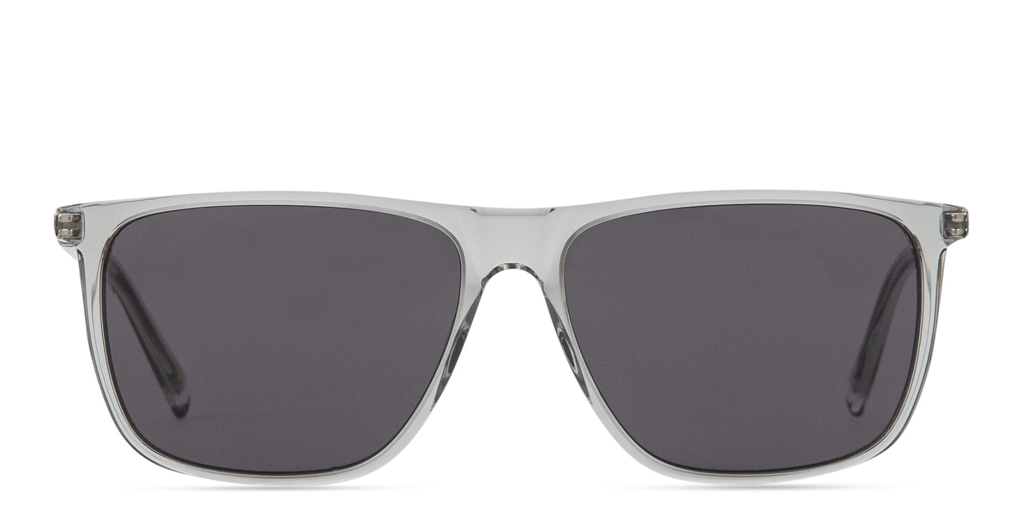 Shop EYE'M Rectangle Sunglasses in Grey Transparent online.