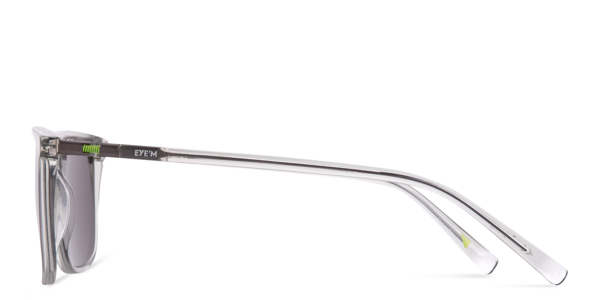 Shop EYE'M Rectangle Sunglasses in Grey Transparent online.