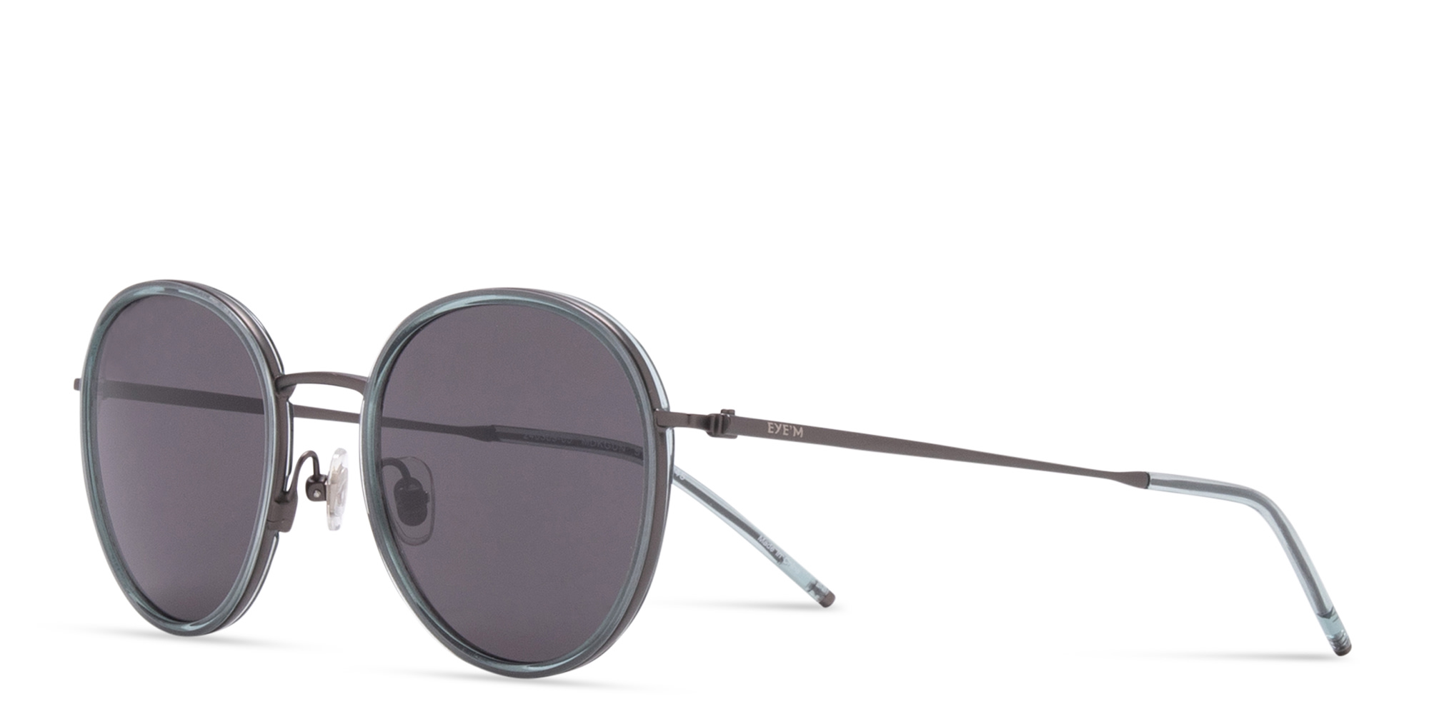 Shop EYE'M Round Sunglasses in Gunmetal online.