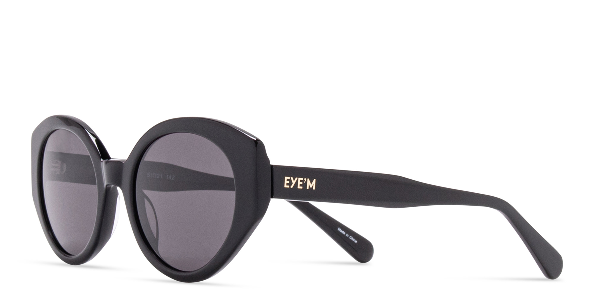 EYE'M Cat-Eye Sunglasses in Black – Product Photo 2